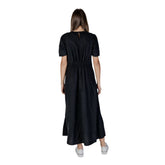B.Young Black Linen Long Dress